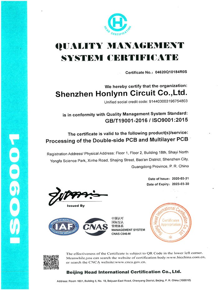 ISO-9001 certificate
